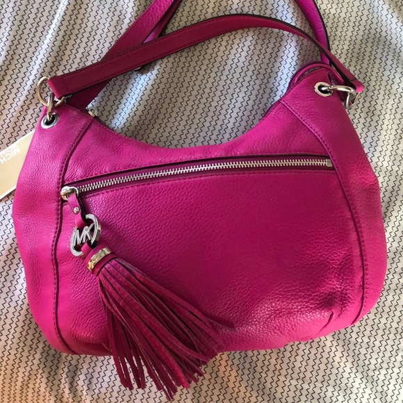 Fuschia Michael Kors Leather Shoulder Bag - Picture 2 of 6